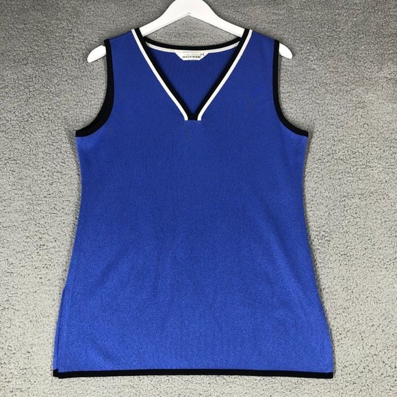 Exclusively Misook Women's Medium Tank Top Classic Knit V-Neck Career Stretch - Picture 1 of 10